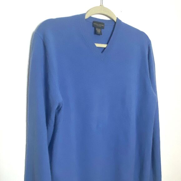 Banana Republic Cashmere V Neck Pullover Mens Long Sleeve Knit Sweater Sz M - Picture 3 of 8